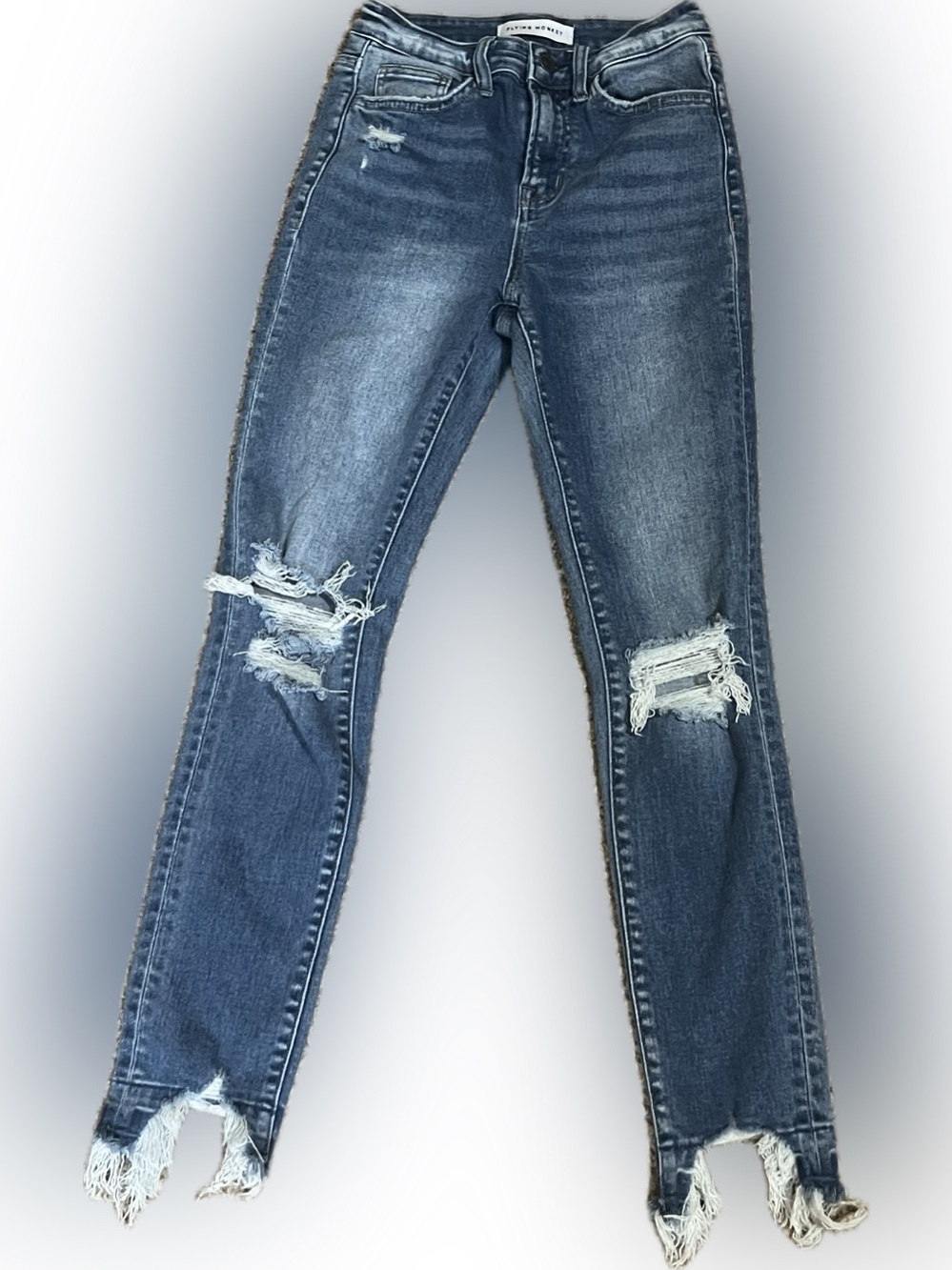Flying Monkey Medium Blue Distressed Skinny Jeans